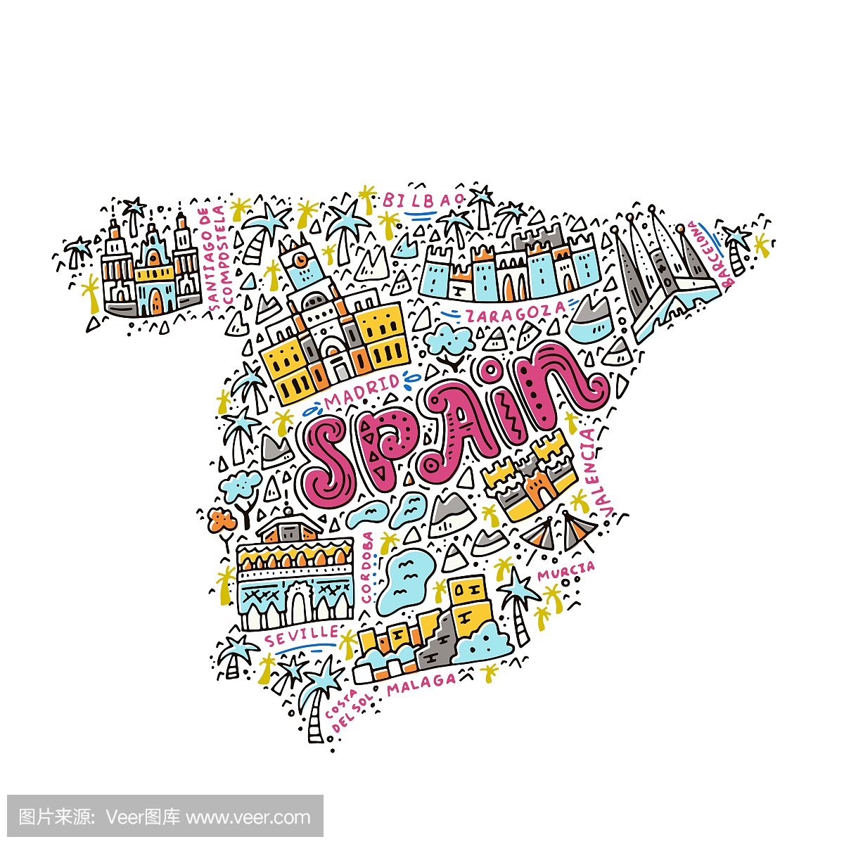 一手拉西班牙地图