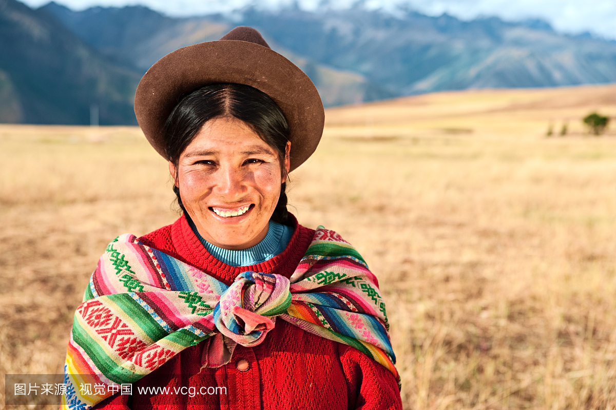 秘鲁妇女穿着民族服装,圣谷,库斯