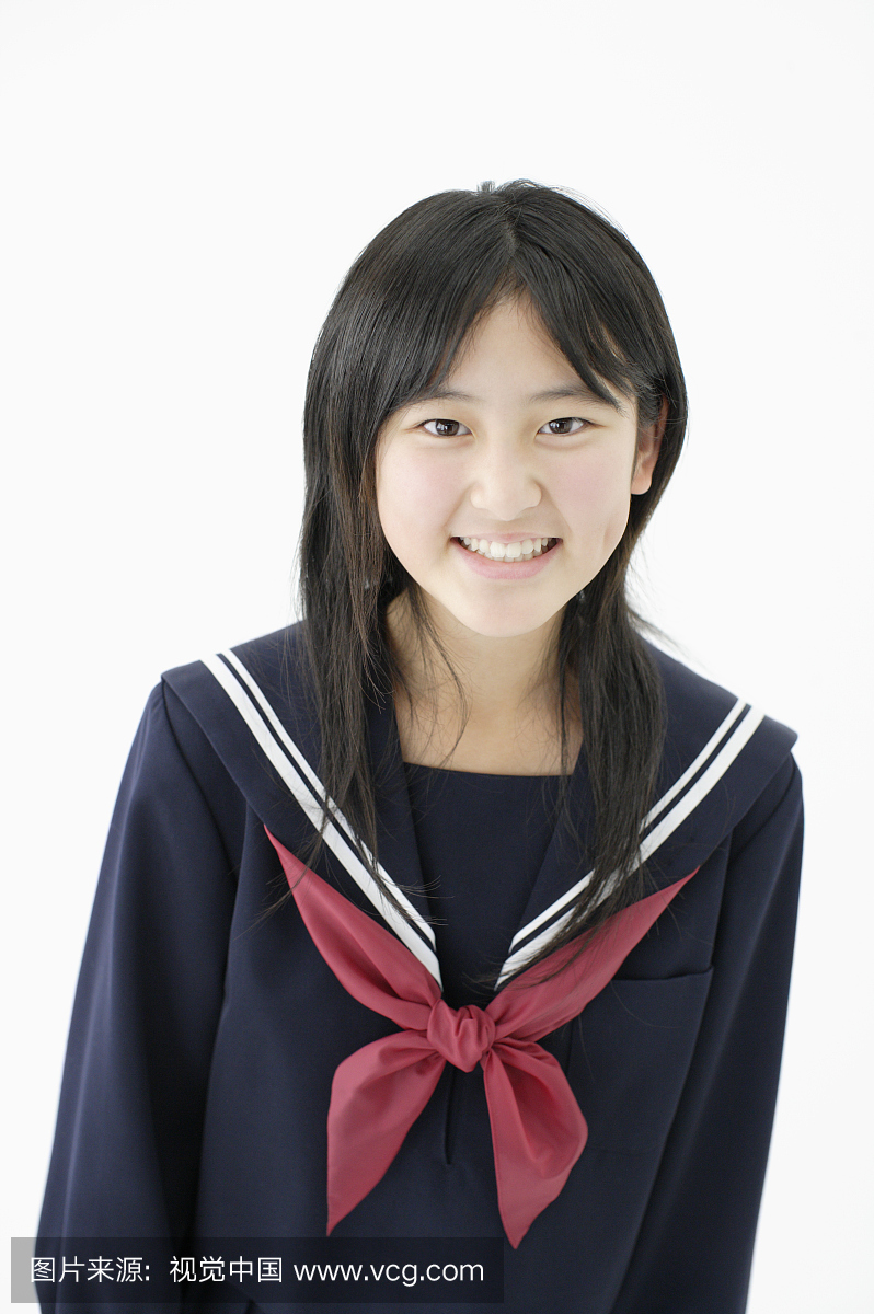 肖像,一个人,女高中生,仅青少年