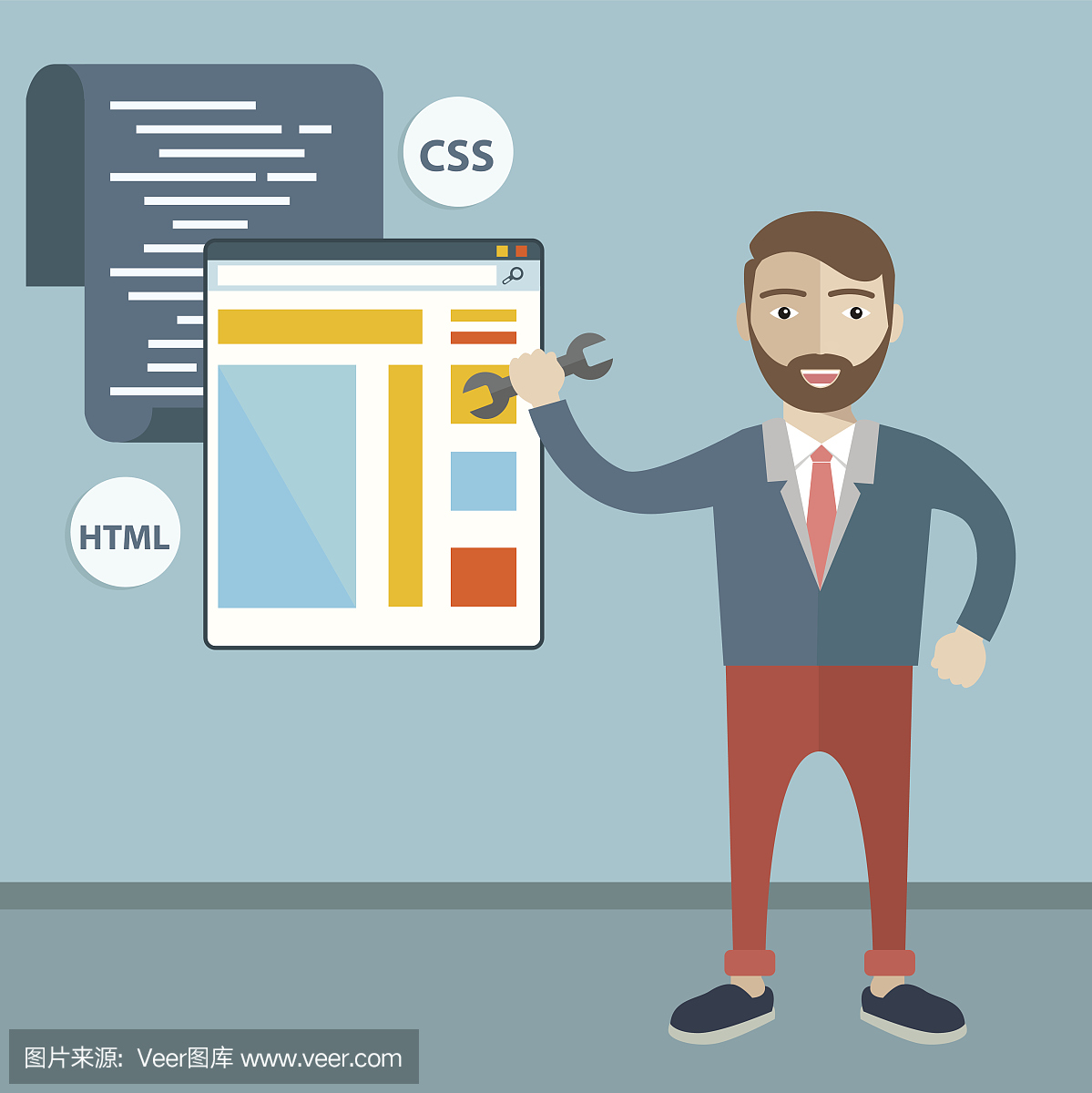程序员或编码工作流程用于网站编码和HTML编