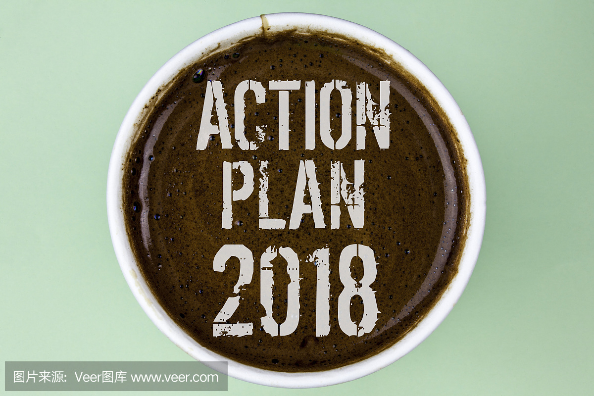 写文本的行动计划2018年。计划的业务概念针