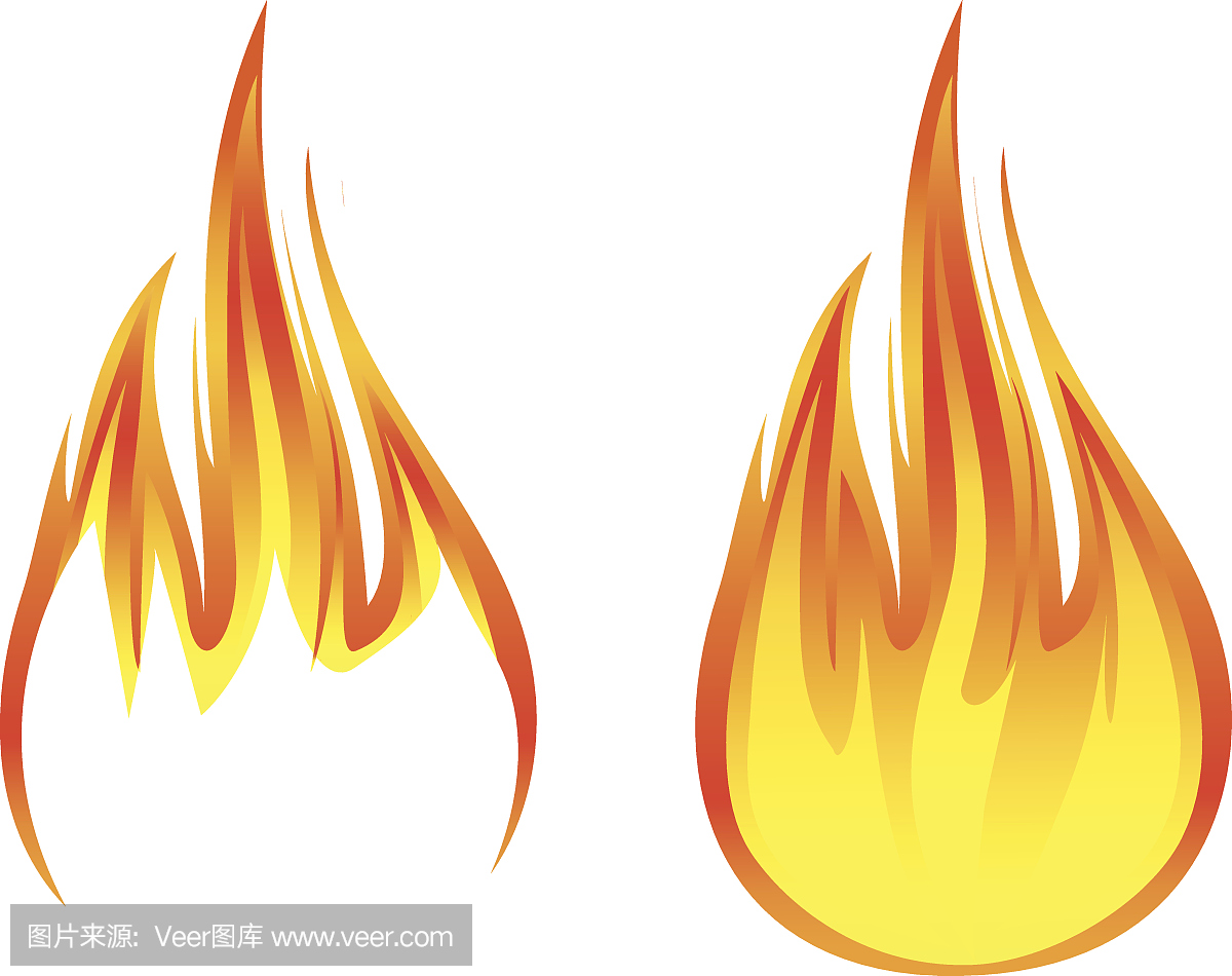 火焰符号或图标矢量插图