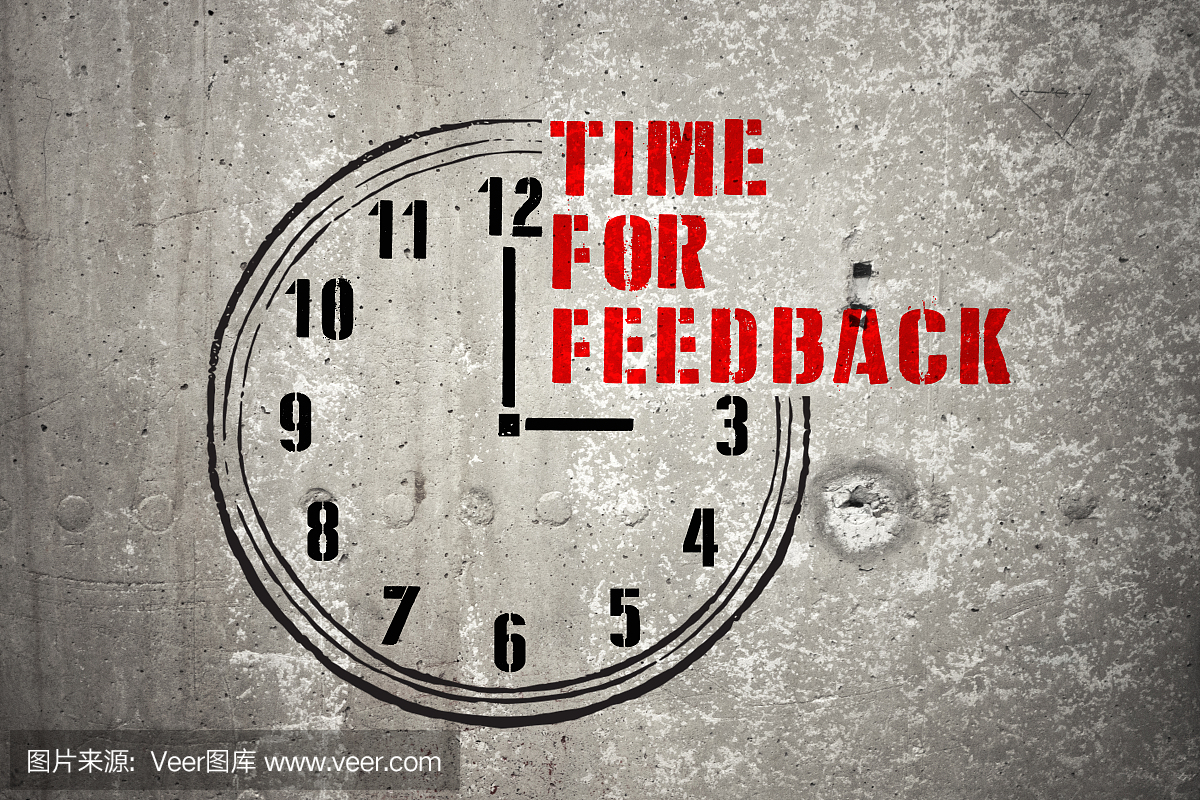 时钟与单词TIME FOR FEEDBACK