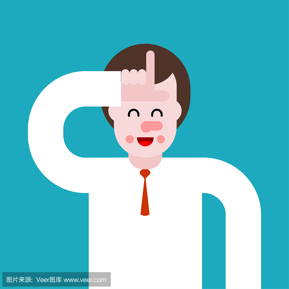 显示失败者与标志手指头的人。