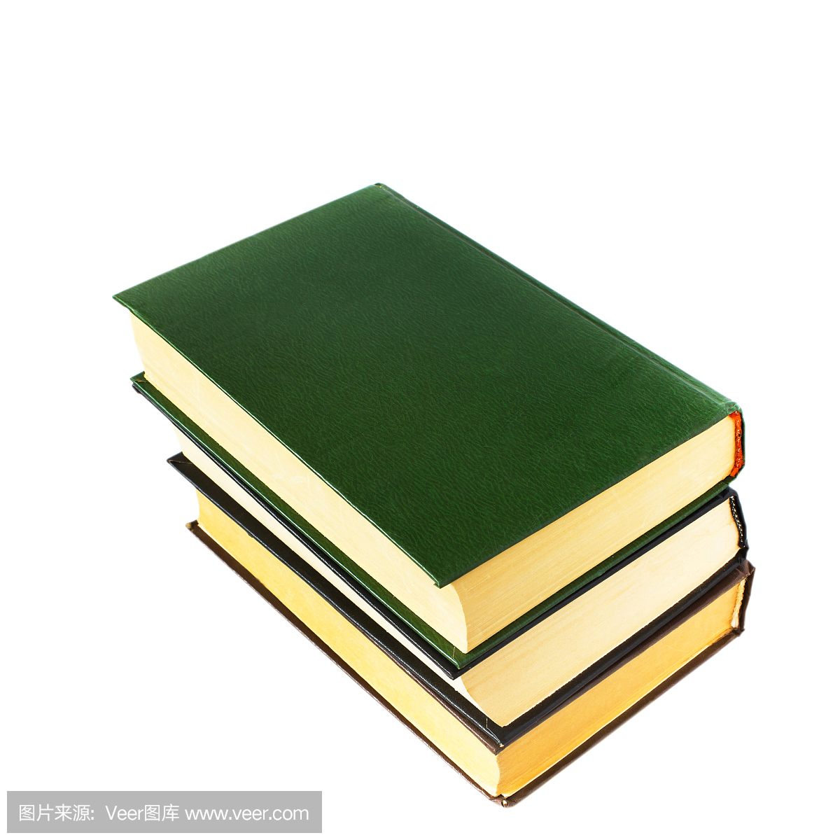孤立在白色背景上的老绿皮书