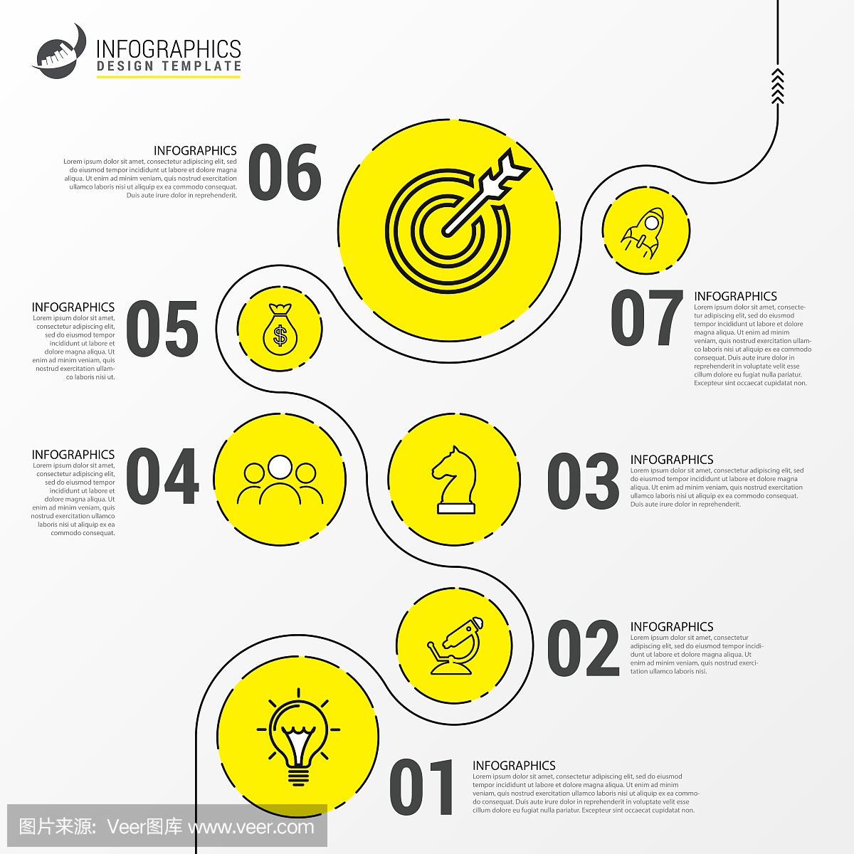人生大事,黄色,流程图,信息图表