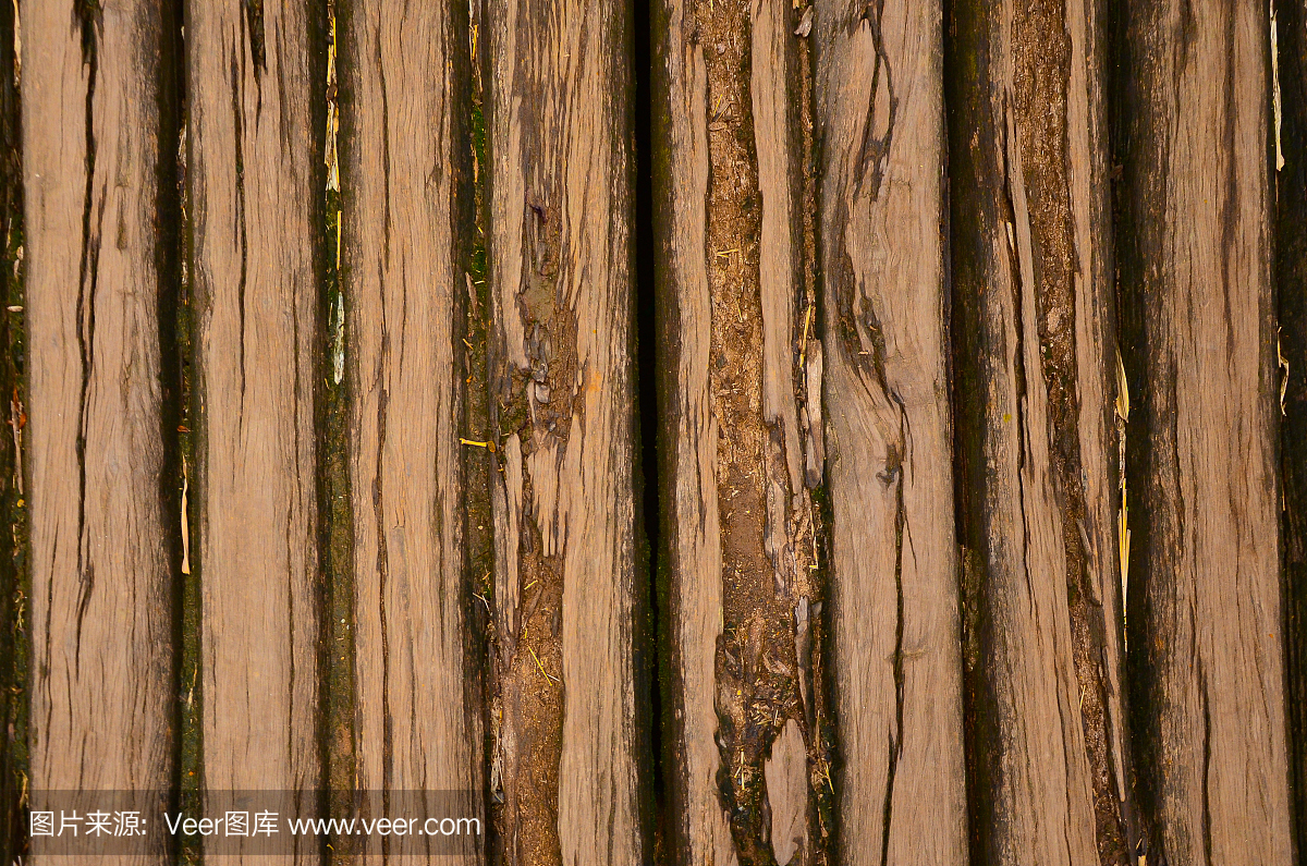 老木原木地板与农村房子背景的mos