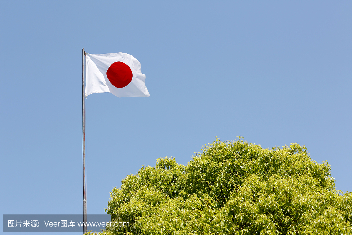 日本国旗在风中