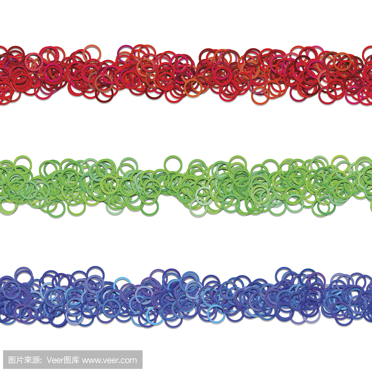 抽象的圆形图案页面分隔线装饰从彩色环 - 可重