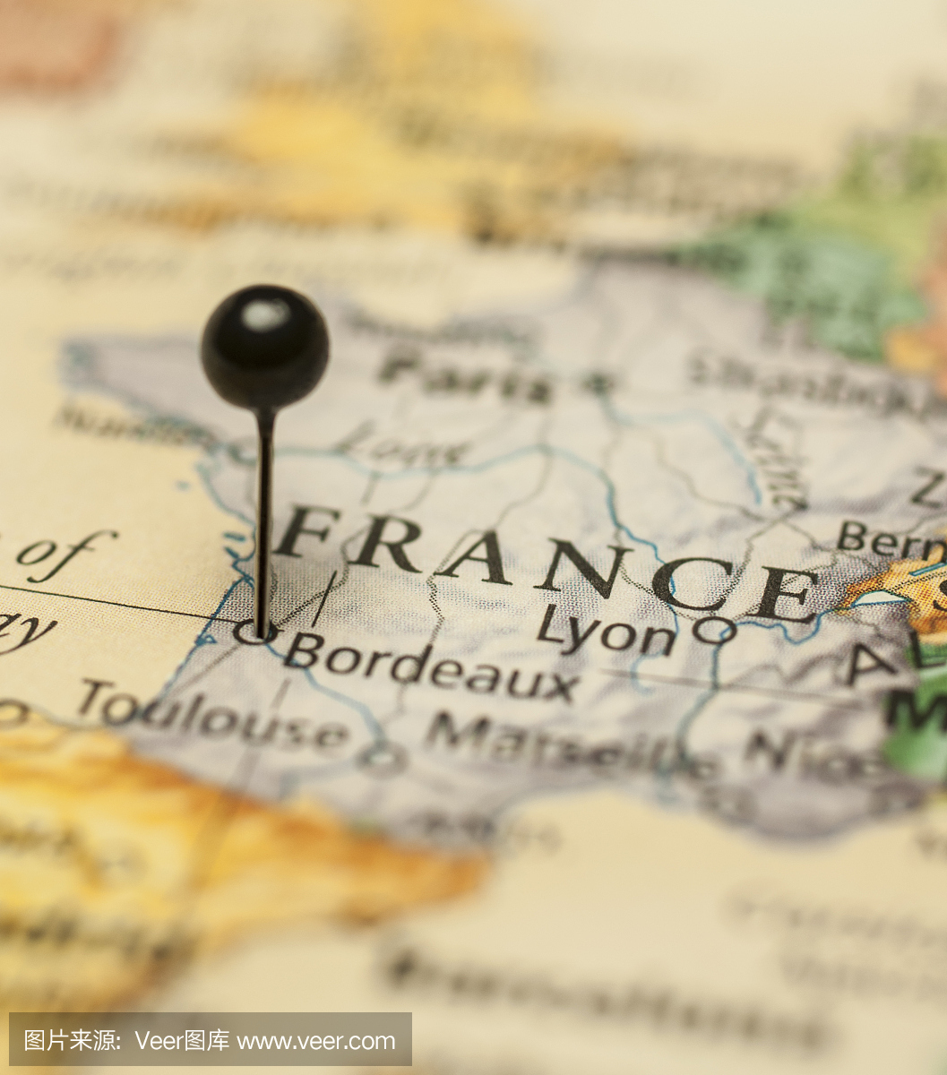 波尔多和里昂旅游地图法国