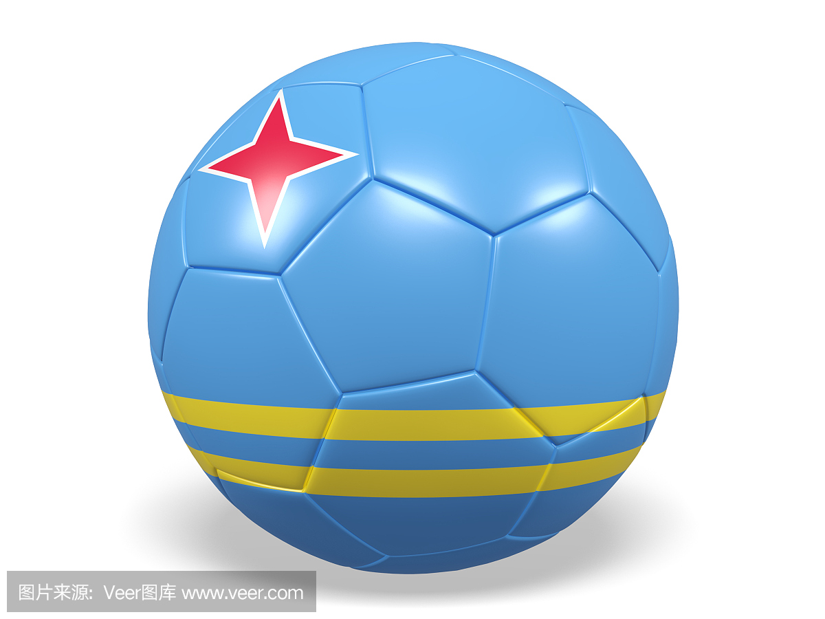 有阿鲁巴国旗的足球\/足球。