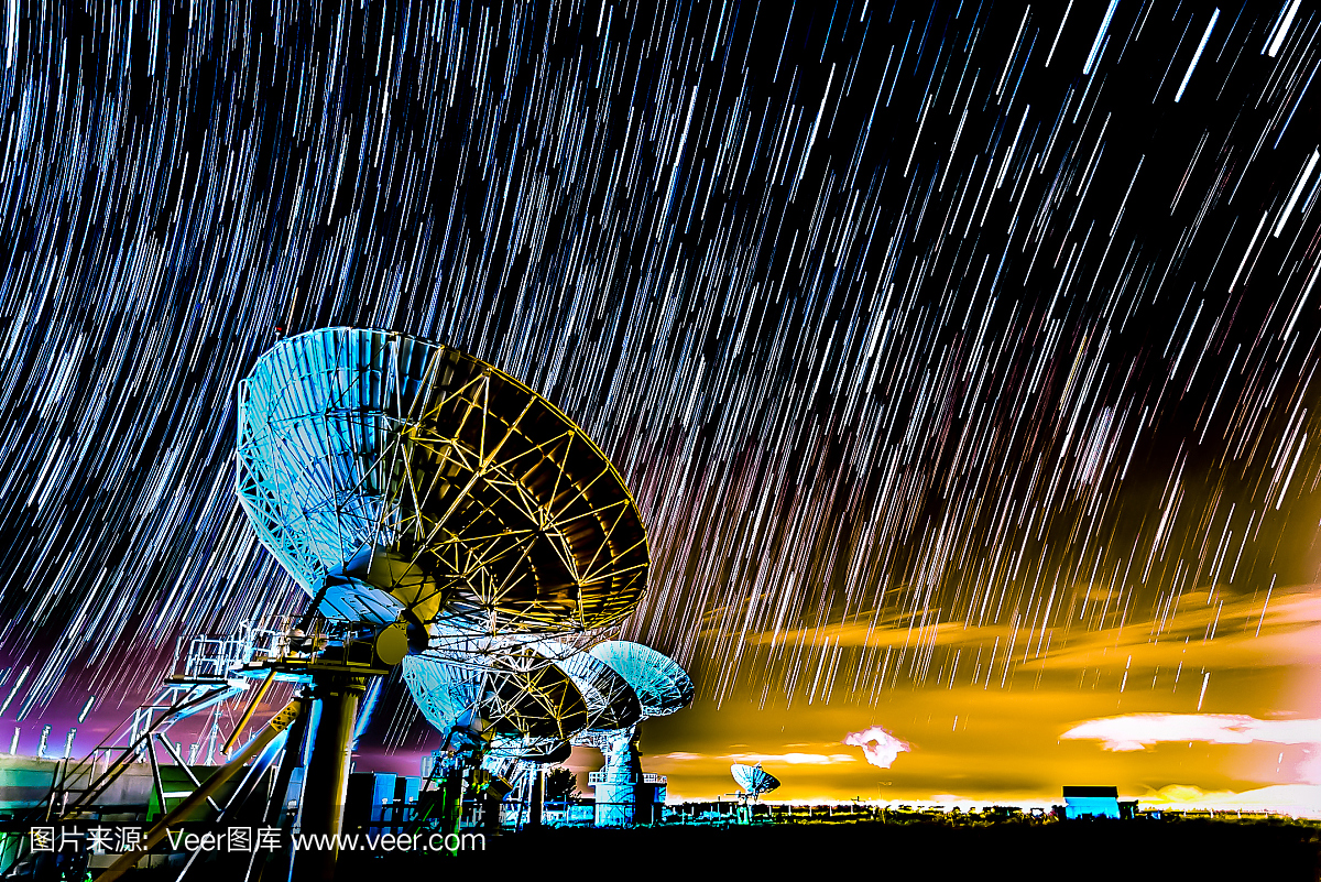 星迹,划过天空,卫星天线,直播卫星