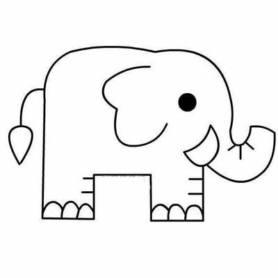 幼儿大班启蒙教育之简笔画大象画法-16kb