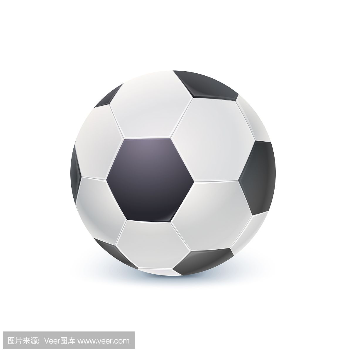 在经典的足球比赛中的球的详细的图标。现实足