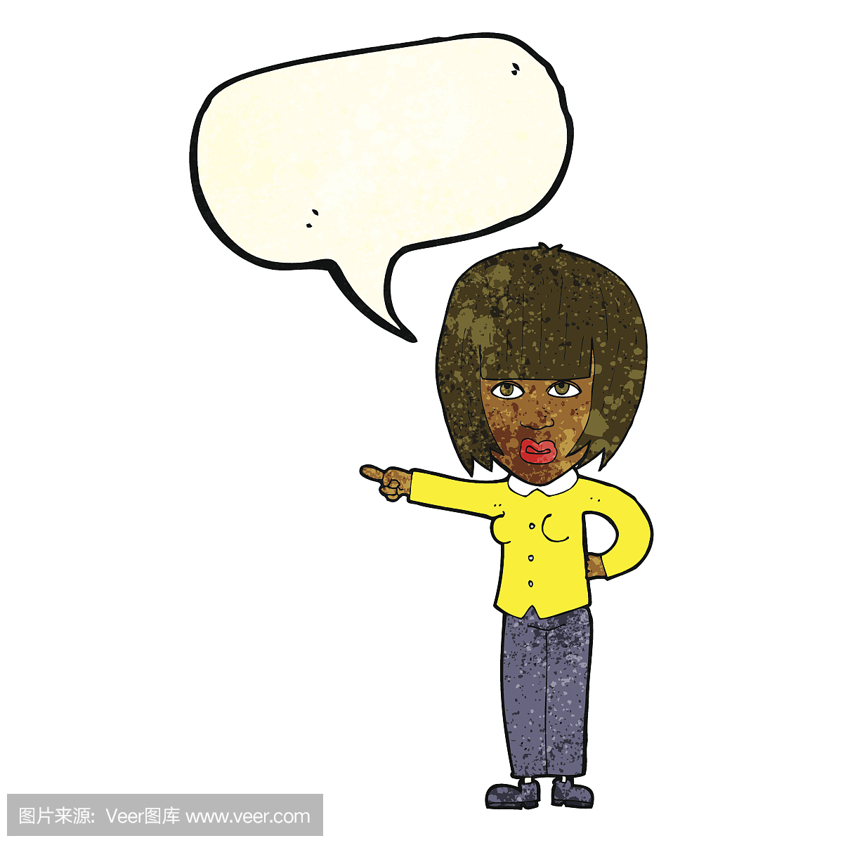 漫画指向恼人的女人与演讲泡沫