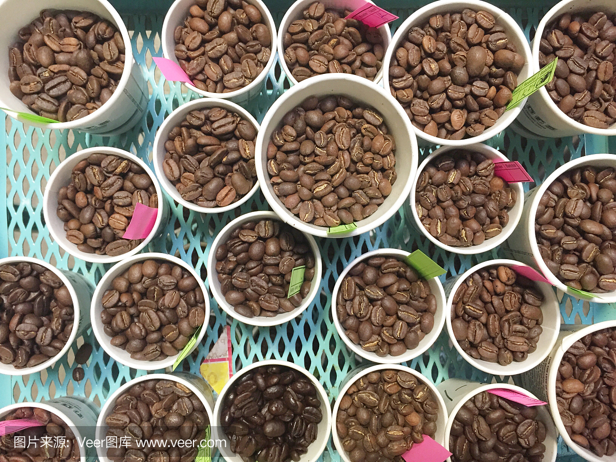 排序的咖啡豆