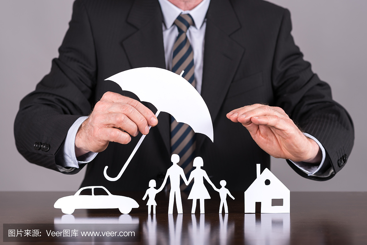 家庭,房屋和汽车保险概念