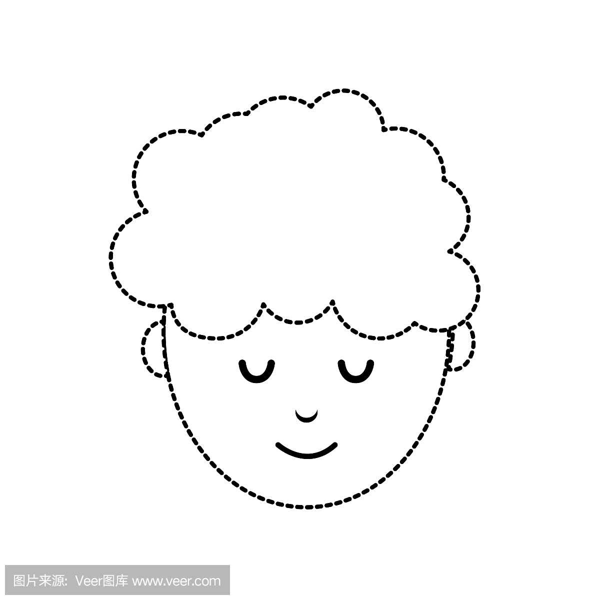 dotted shape avatar man head with hairstyle de