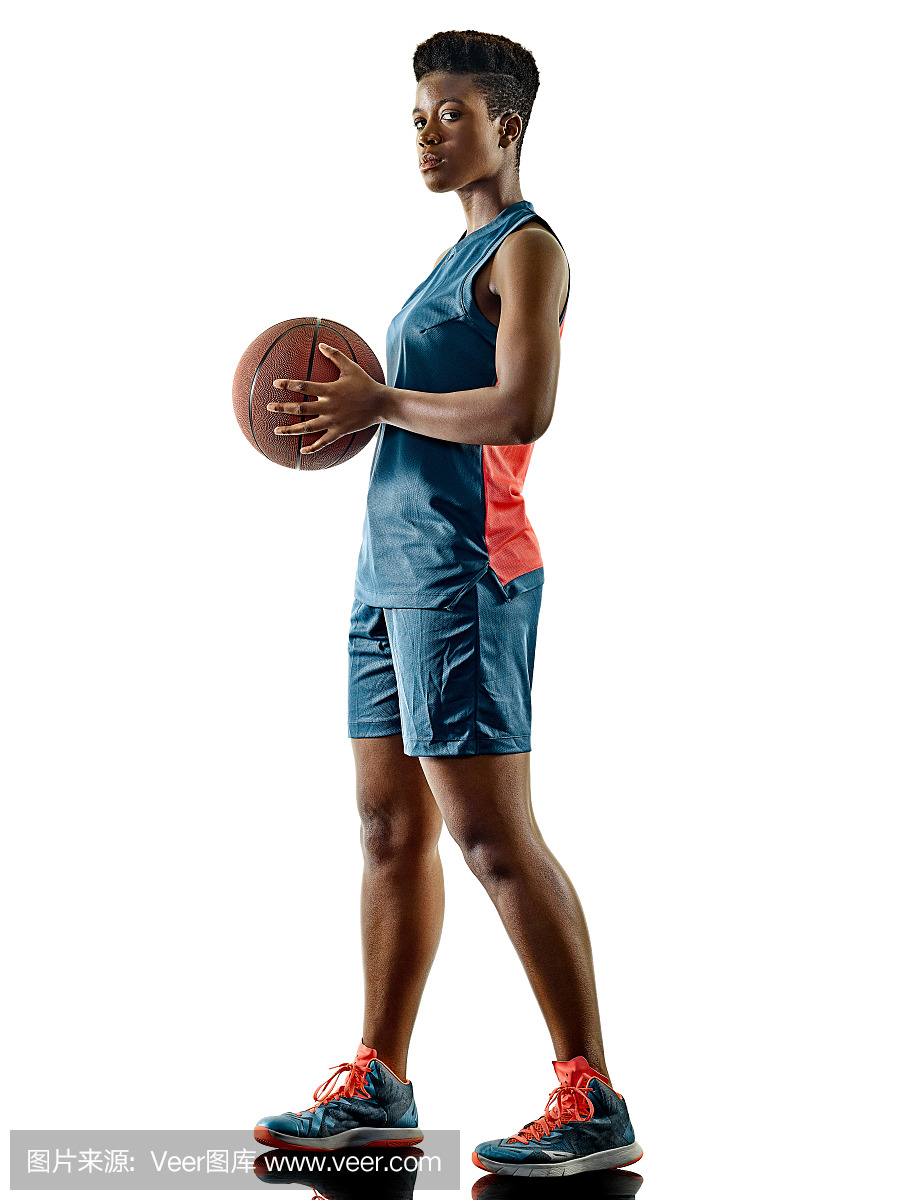 篮球运动员女子青少年女孩孤立的阴影