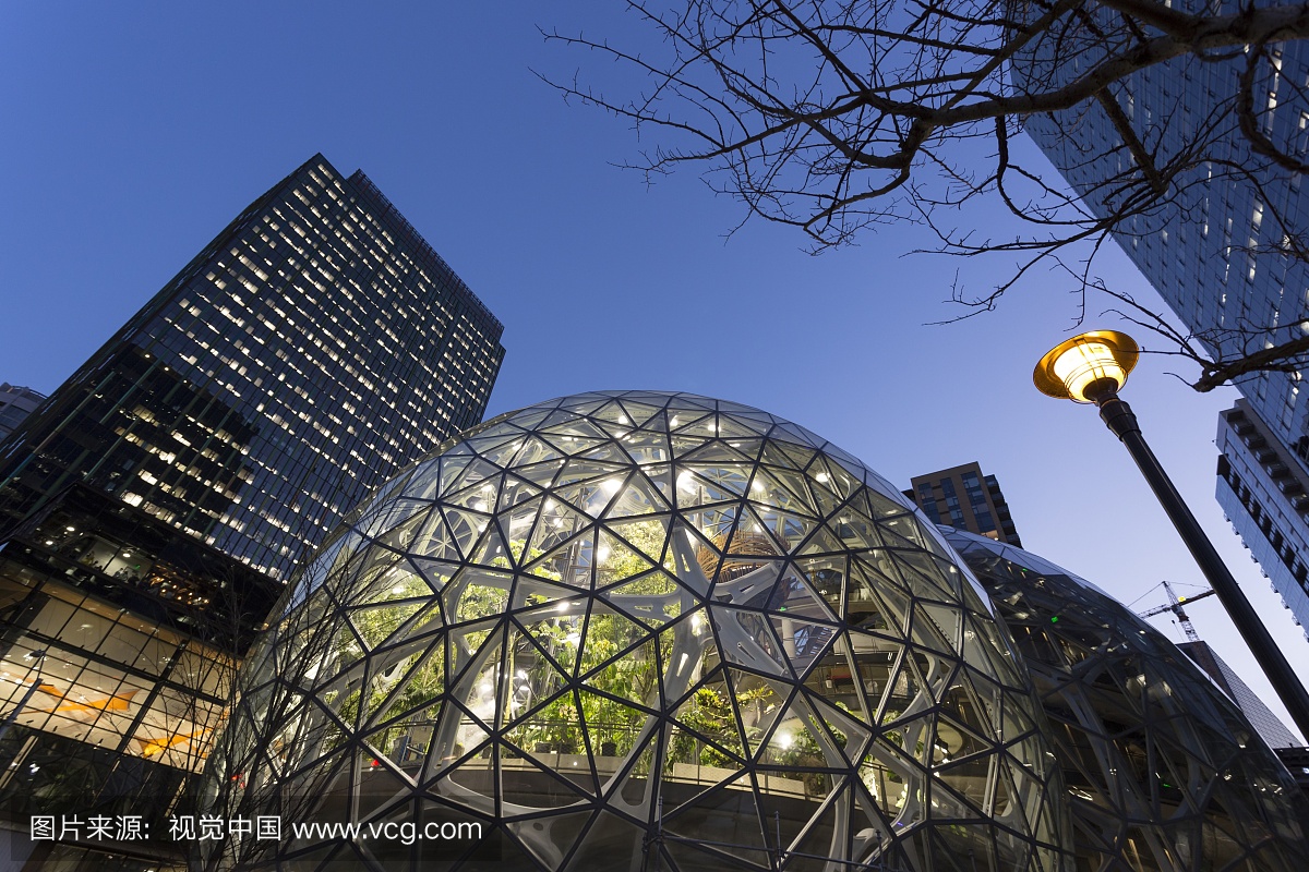 USA, Washington, Seattle, Amazon Spheres un