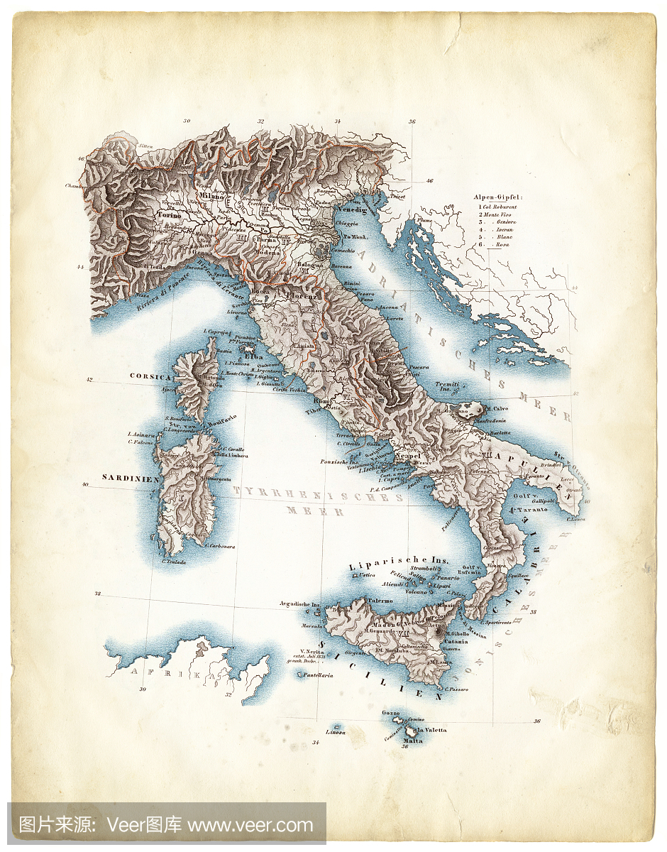 意大利地图1812