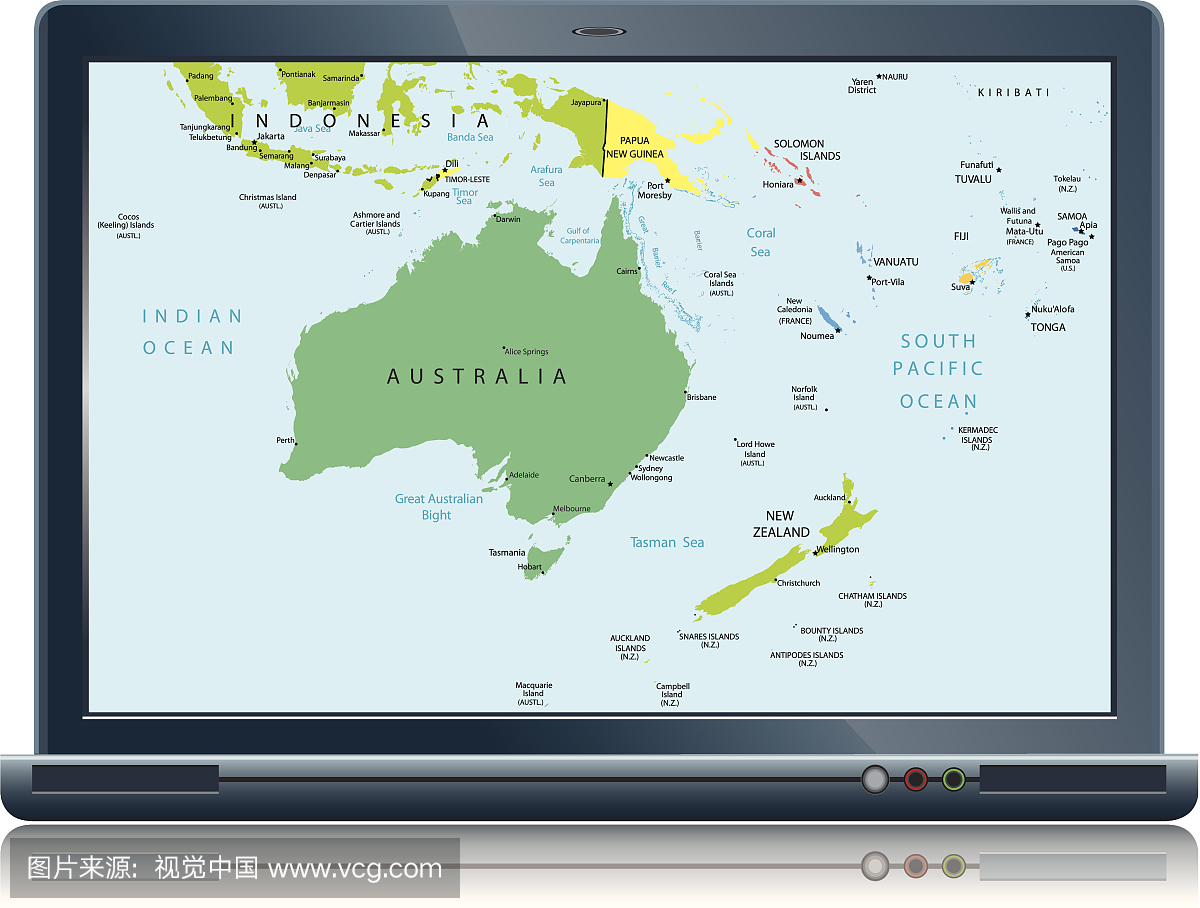 搭乘澳大利亚和大洋洲地图