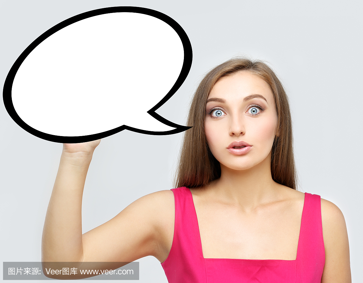有演讲泡泡的女孩