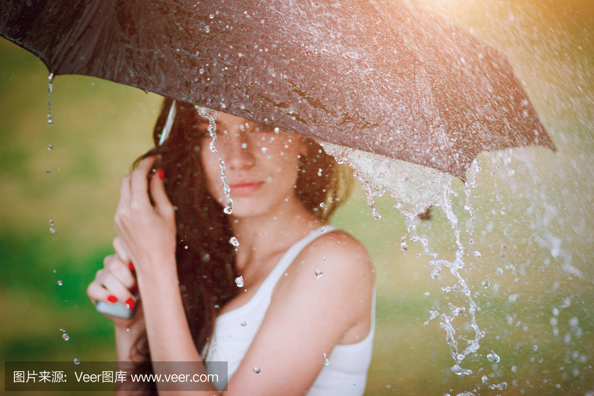 水彩画颜料,一个人,天气,女人