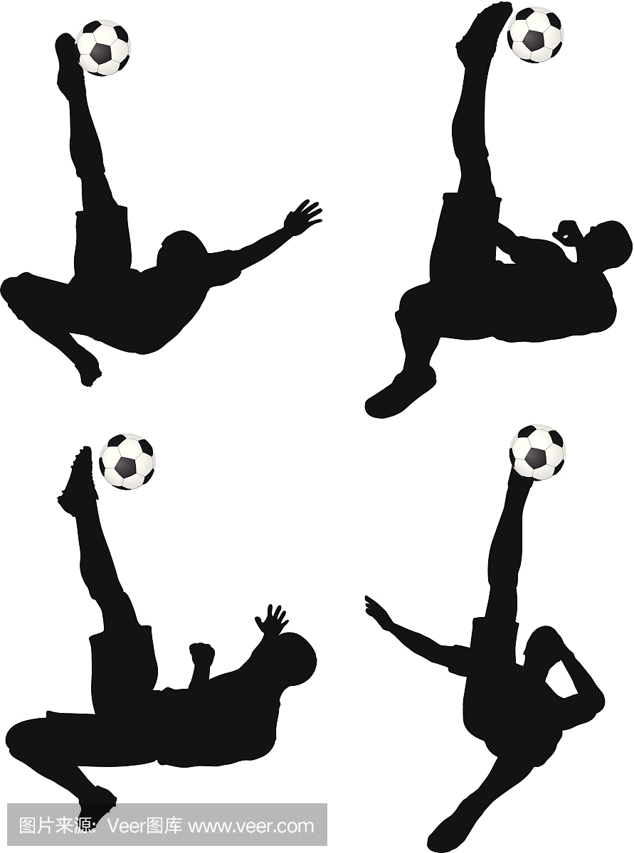 空中姿势的足球运动员姿势姿势