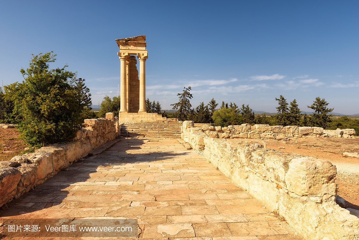 阿波罗神庙在日落时,利马索尔,塞浦路斯