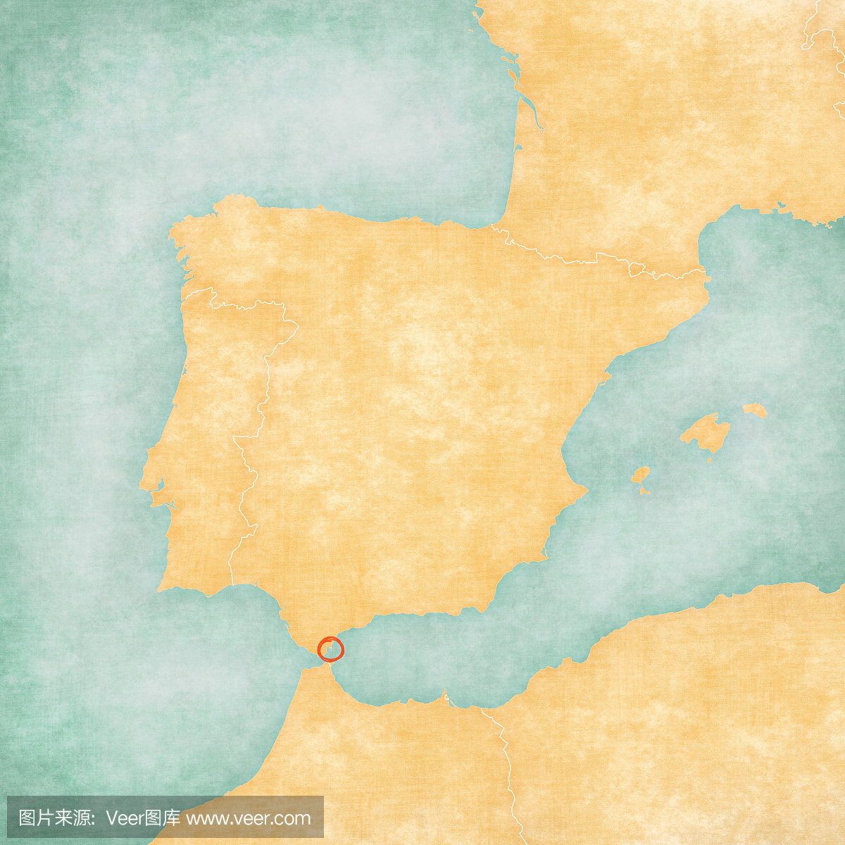 伊比利亚半岛地图 - 直布罗陀