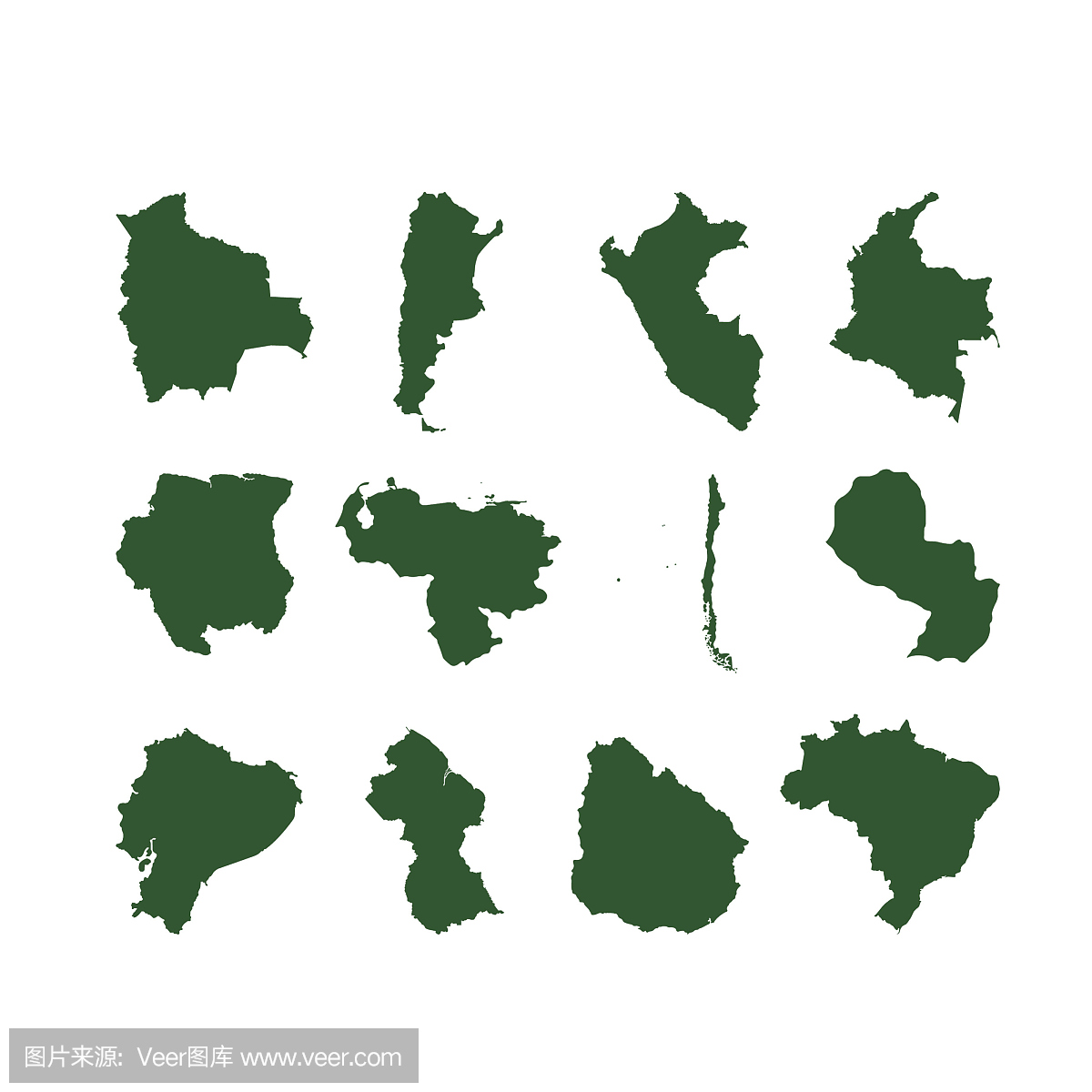 南美洲的国家地图