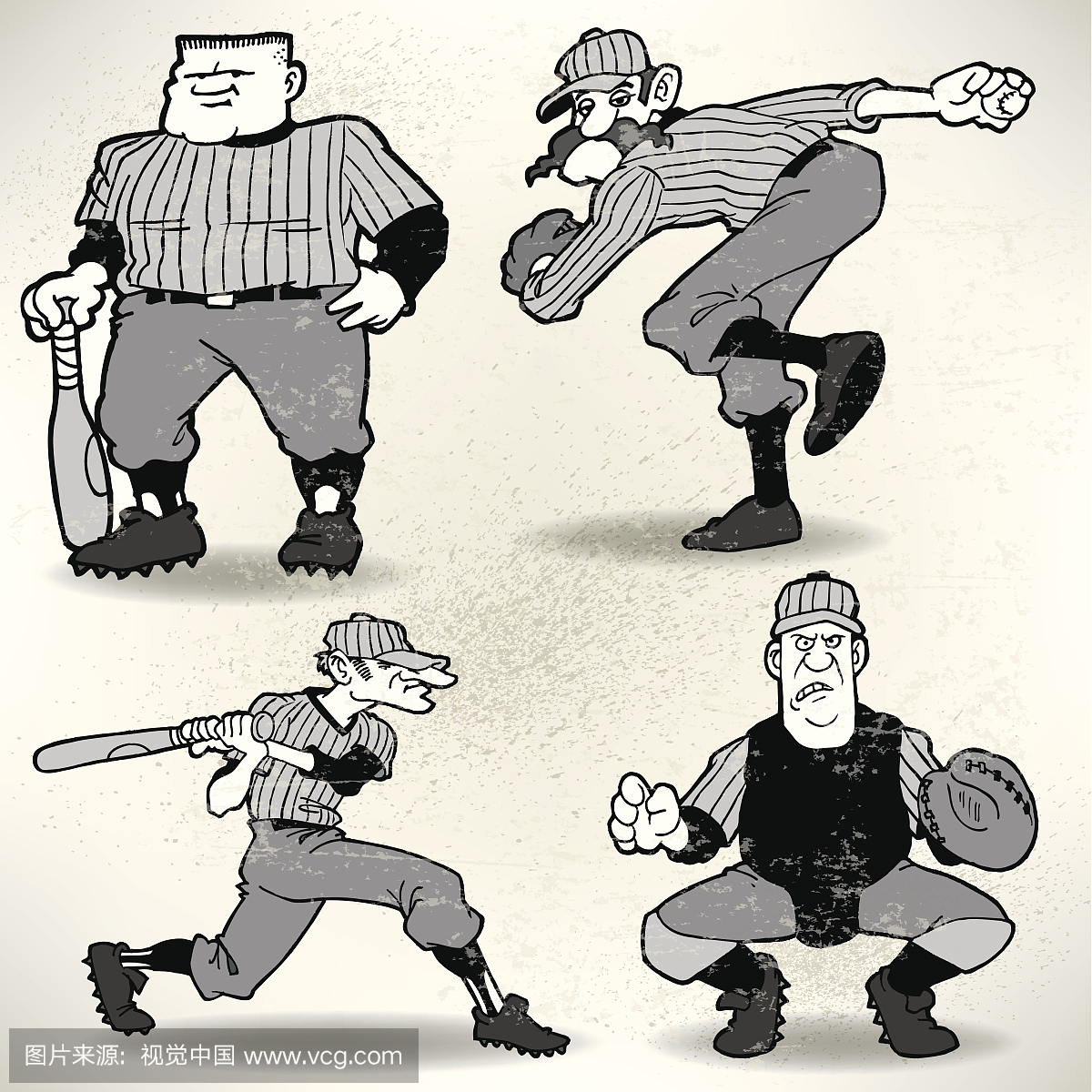 棒球运动员 - 老式漫画