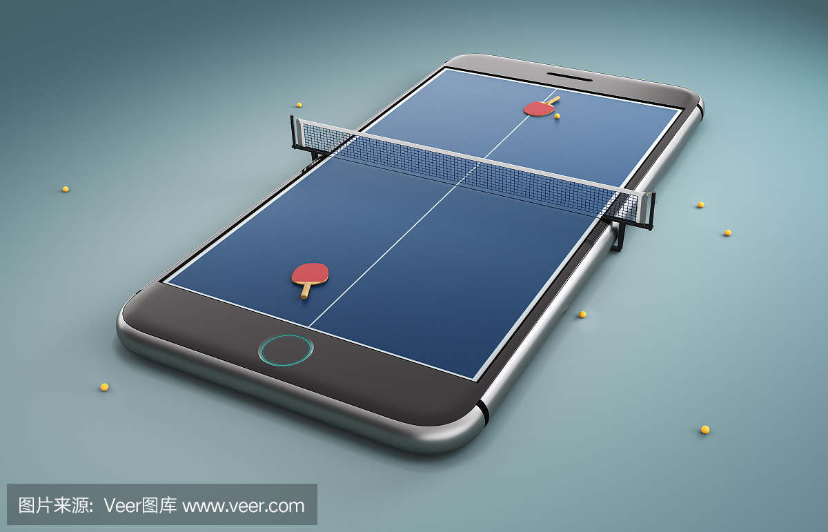 手机屏幕乒乓游戏的概念