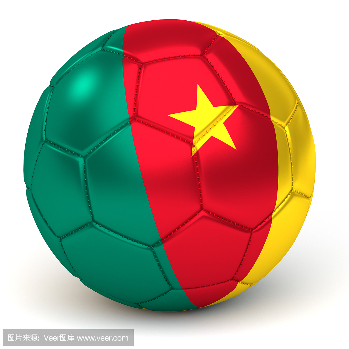 足球与喀麦隆国旗