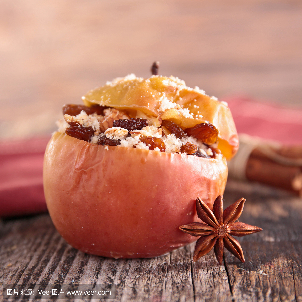 烤苹果,烤平果,饮食,芳香的