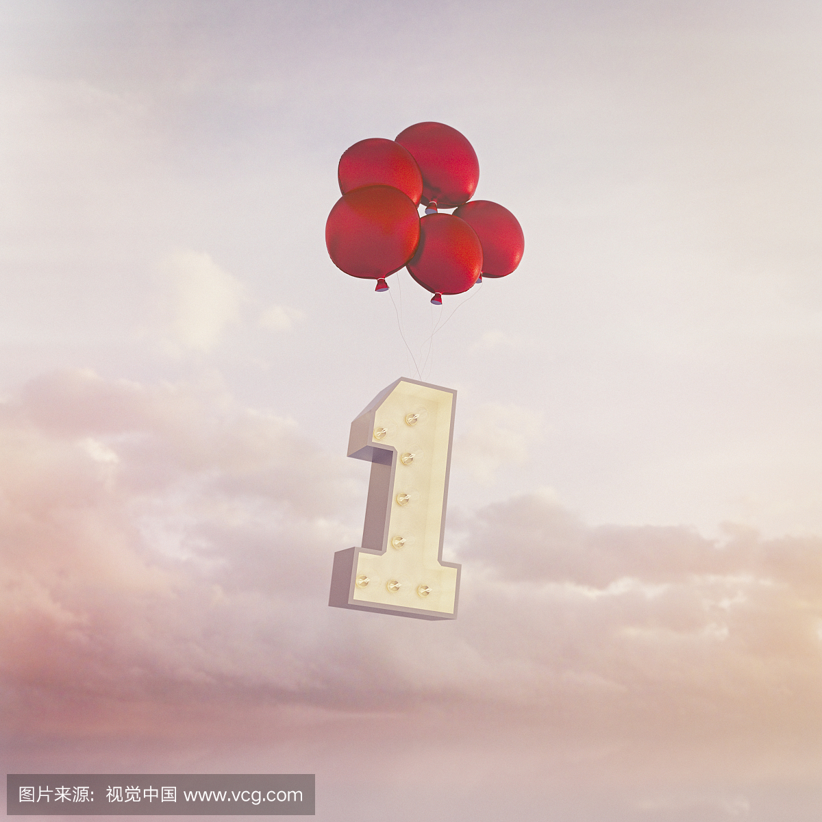 Number One floats away on red balloons