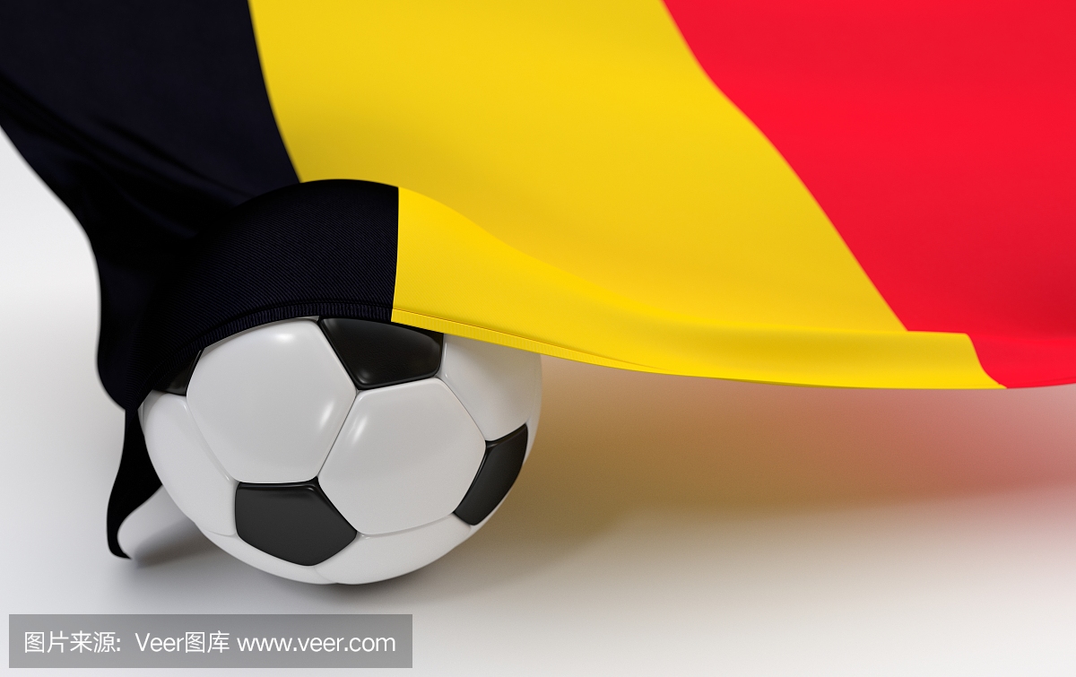 比利时国旗与冠军足球