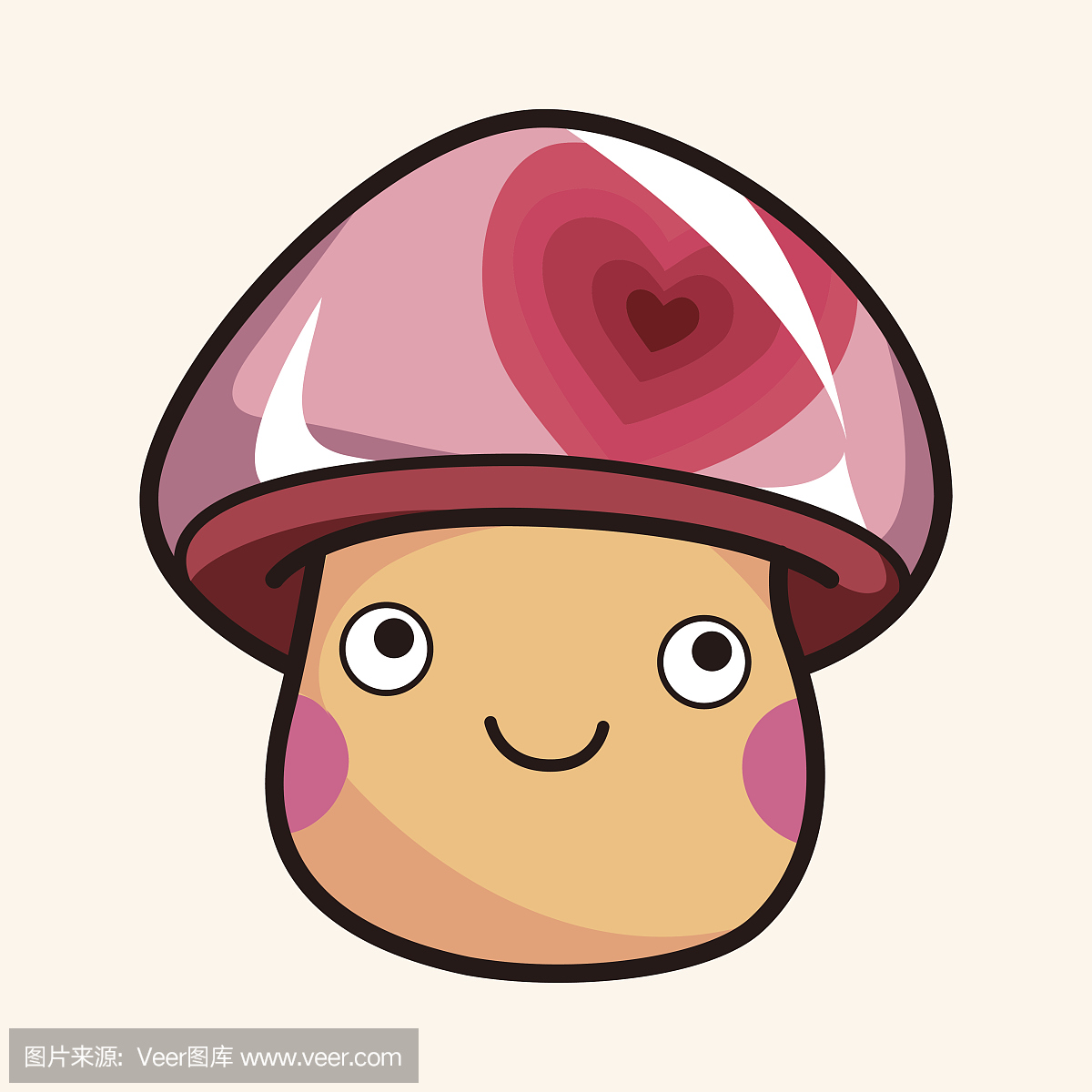 蘑菇卡通主题元素矢量,eps