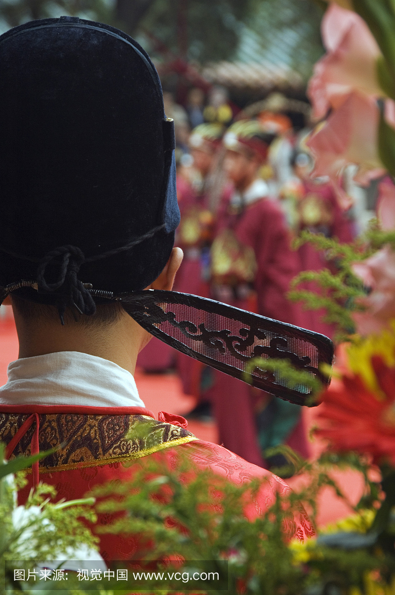 中国山东省曲阜市。国际孔子文化节。孔子的诞