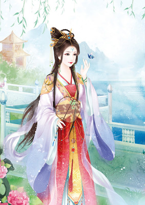 堆糖网古风手绘美女