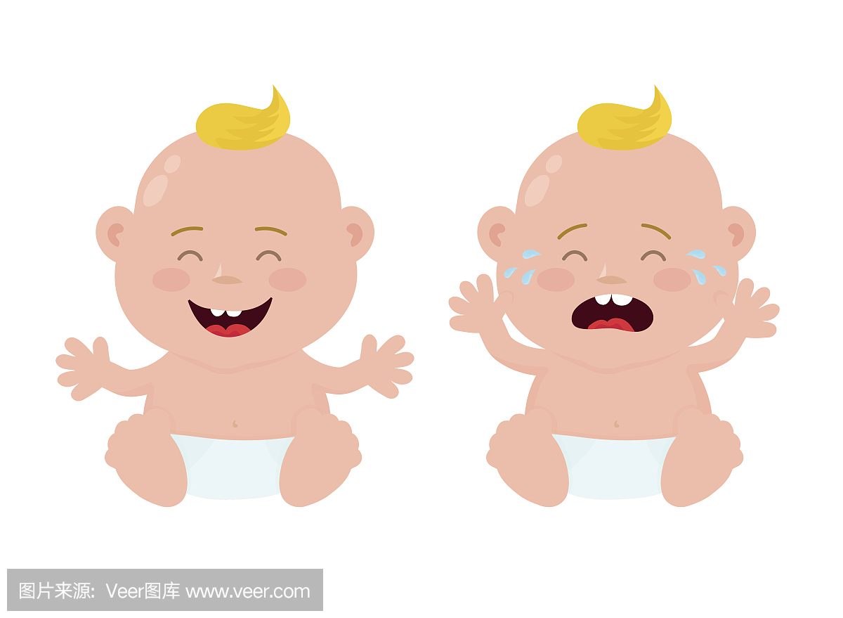 Happy cute laughing smiling and sad baby