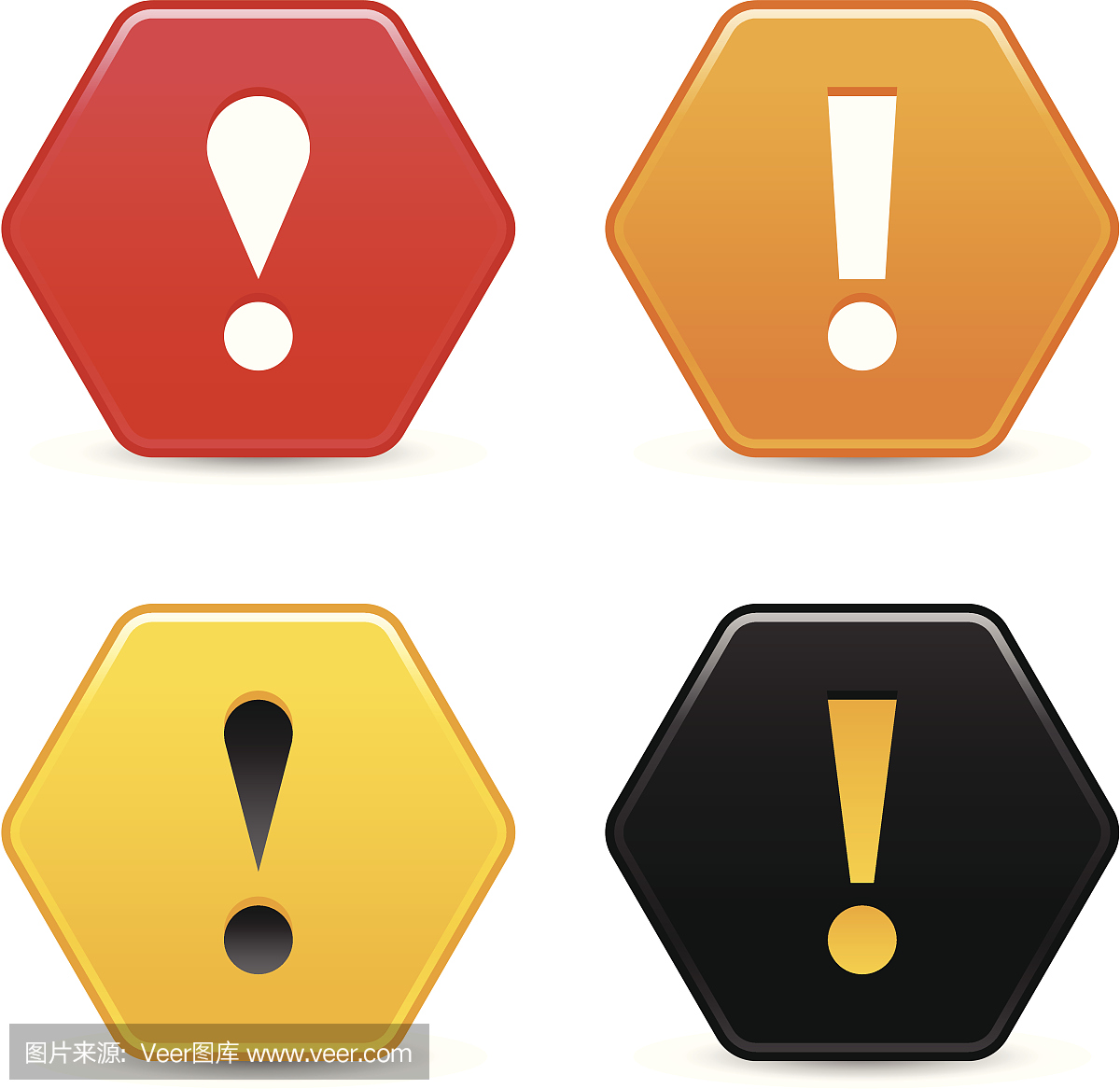 警告图标。1学分。六角网页感叹号