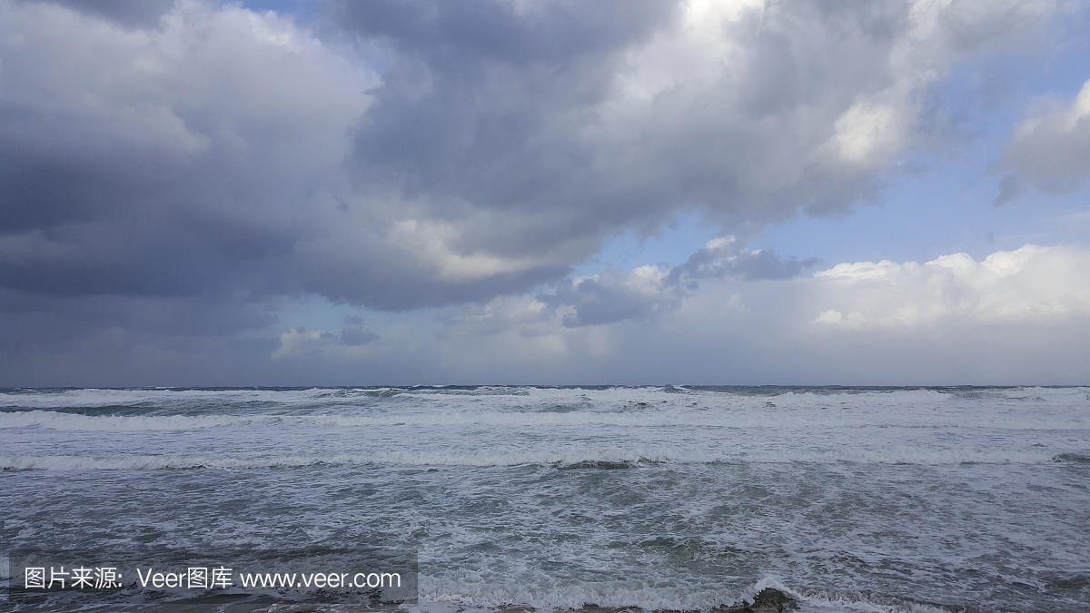 地中海,海法,以色列风暴,多风天气