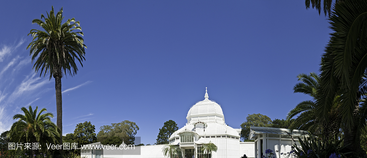 旧金山金门公园历史音乐学院鲜花全景加州