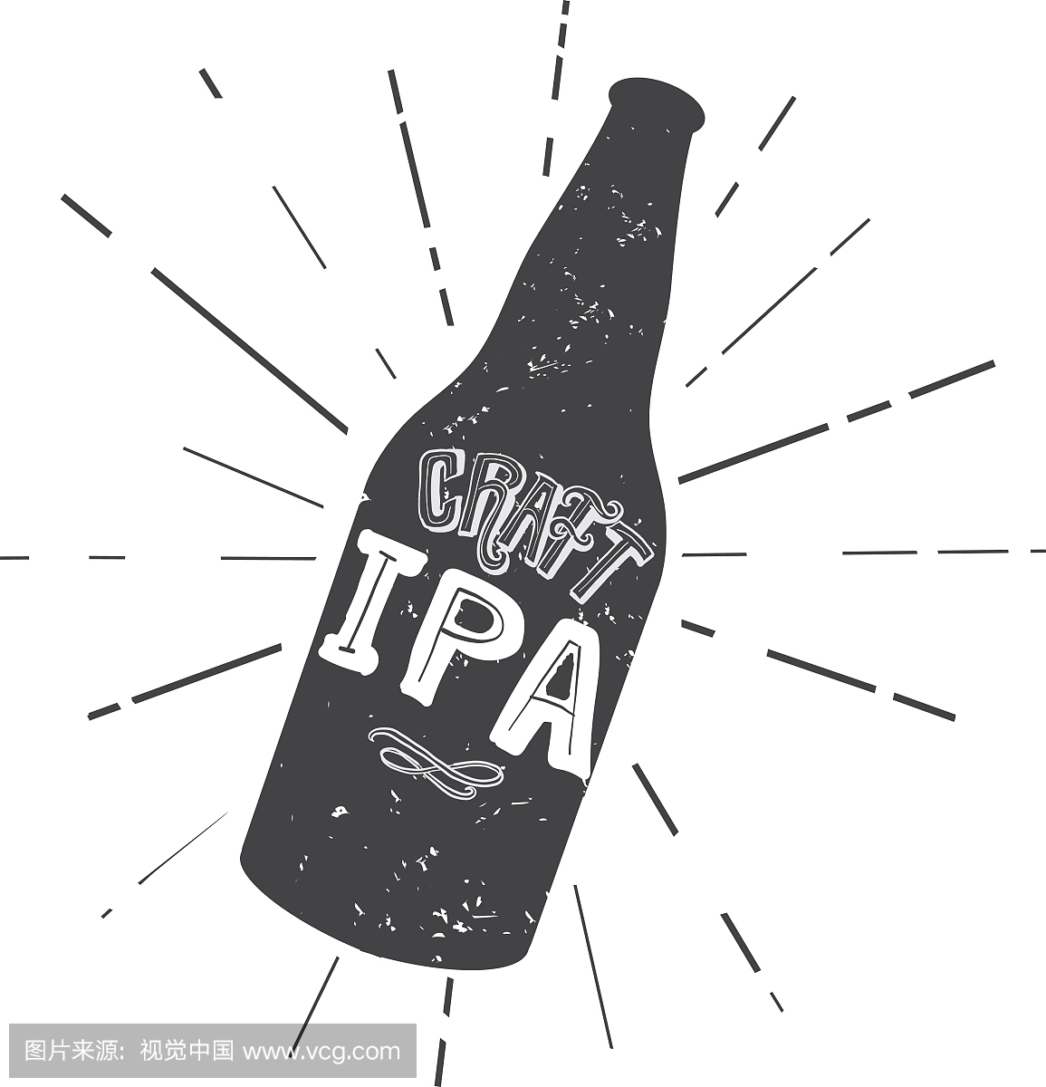 工艺IPA啤酒瓶标签手刻字设计