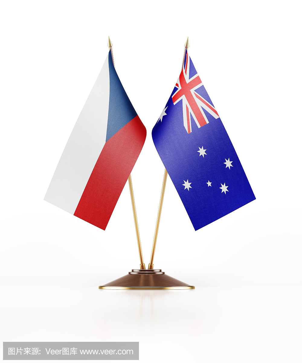 微型国旗捷克斯洛伐克和澳大利亚