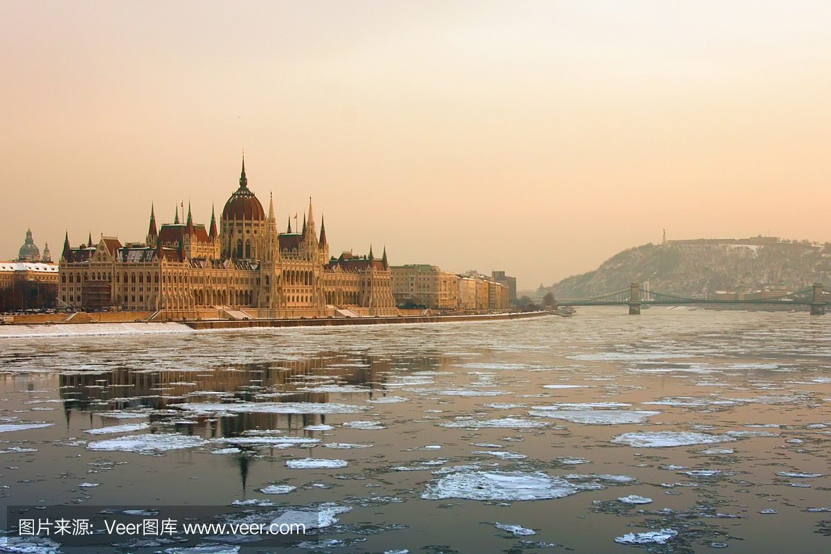 布达佩斯市容在冬天