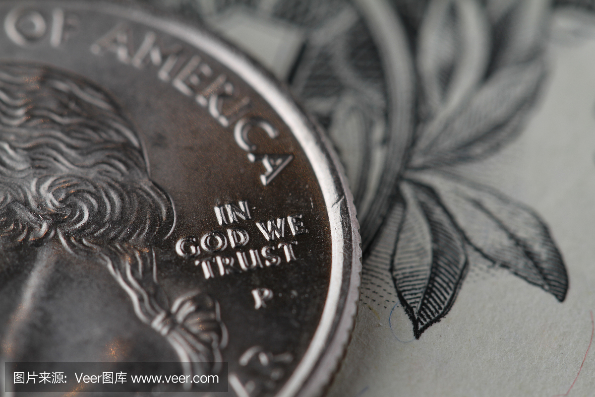 摄影,美国货币,硬币,我们信仰上帝