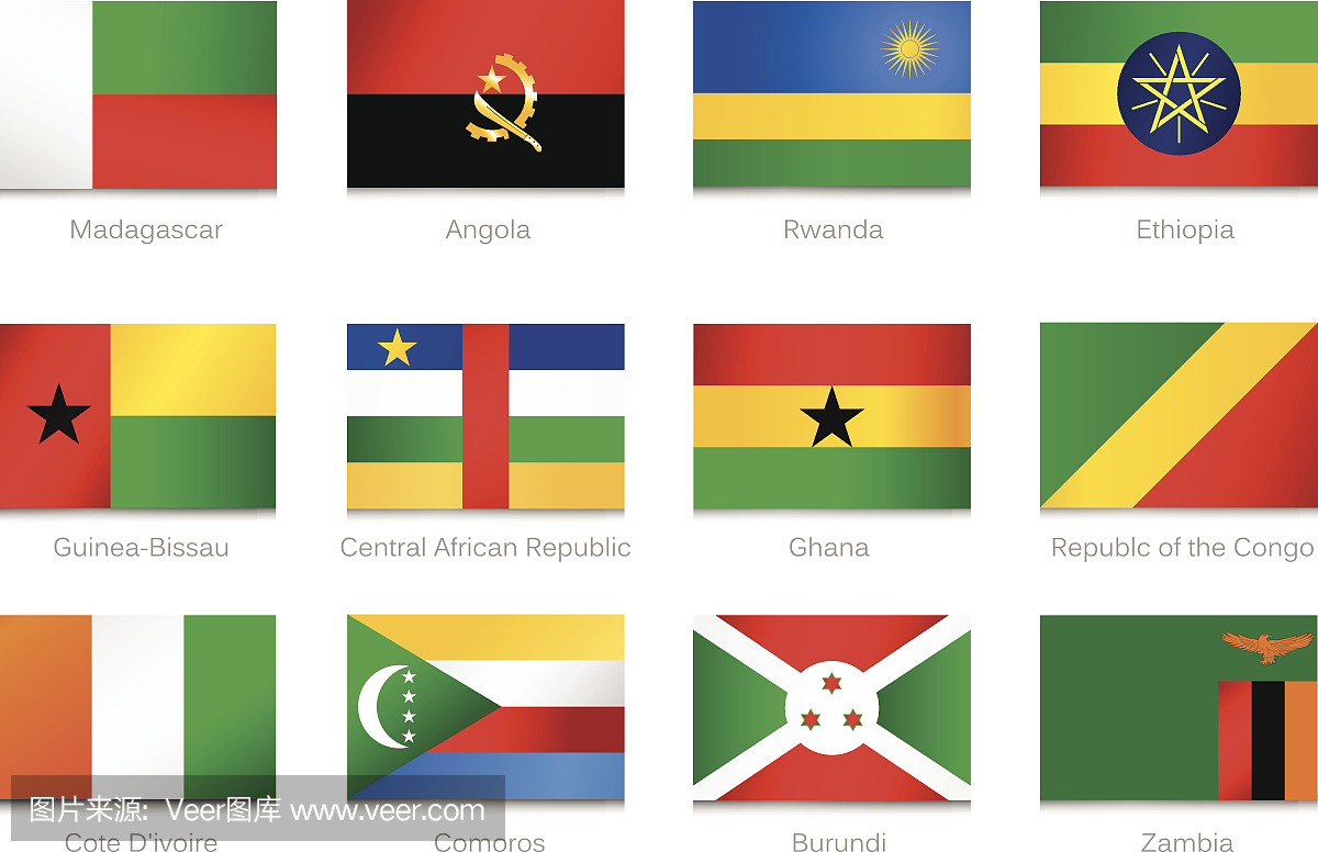 赞比亚国旗,埃塞俄比亚镇,非洲国家国旗,无人